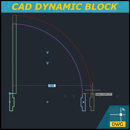 Hinged Door (Elevation View) SingleLeaf Dynamic Block The Solo